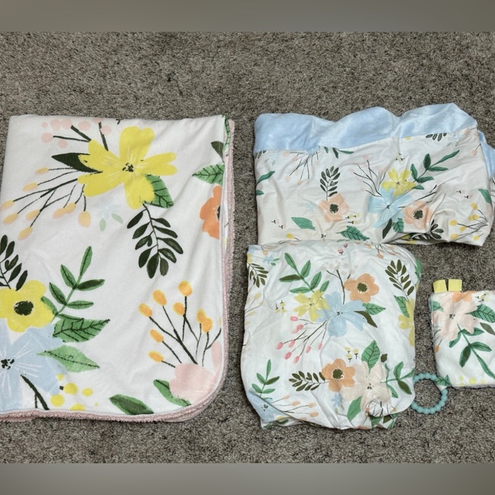 Cloud Island Baby Girl Meadow Nursery Set